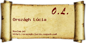 Országh Lúcia névjegykártya